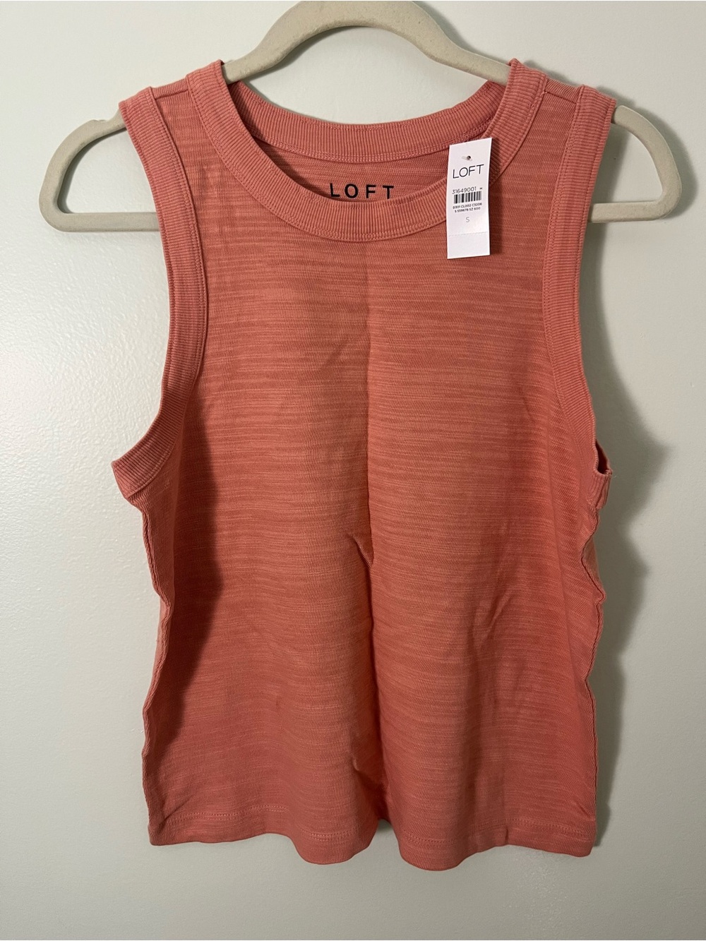 LOFT Coral Ribbed Sleeveless Tank